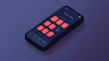 Obraz premium Loan calculator app interface displayed on a modern smartphone.