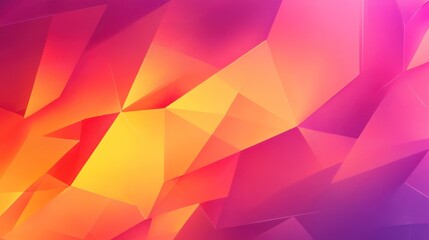 Fototapeta premium Abstract pink, orange, and yellow geometric low-poly background.