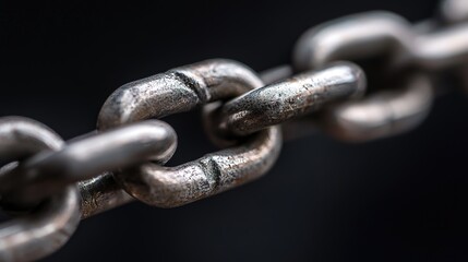 Obraz premium Strengthening connections industrial setting close-up photo steel environment macro view chain concept