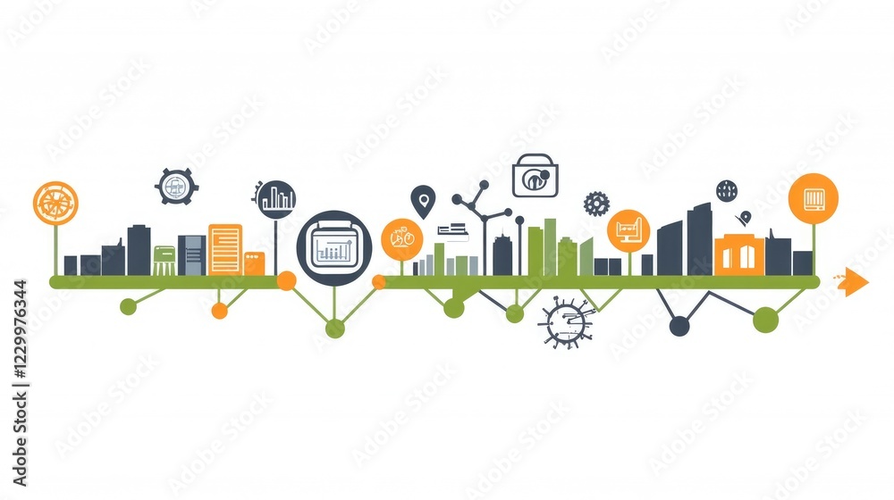 Poster stakeholder theory visualized using a structured infographic with icons and arrows.