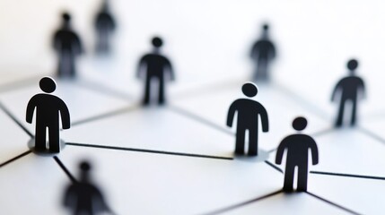 Supply chain and business management stakeholder concept with interconnected symbols.