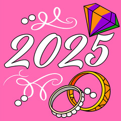 2025 Design:  Hand-Drawn Rings, Diamond.
