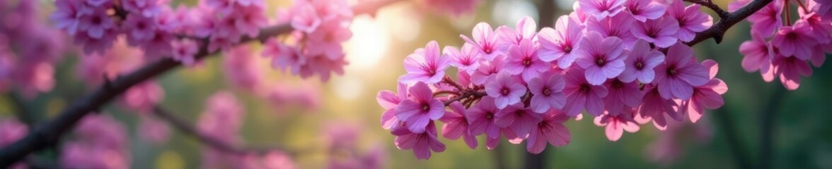 Fragrant lilac petals fall from branches of Melia azedarach tree, ornamental trees, flowering tree