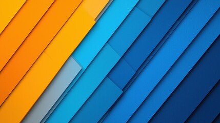 Obraz premium Vibrant Blue and Orange Abstract Background with Layered Strips