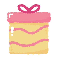 Gift Box with Pink Bow: A cheerful and vibrant gift box with a pink bow, perfect for adding a touch of celebration and joy to any design project.  
