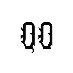 QO monogram logo design letter text name symbol monochrome logotype alphabet character simple logo