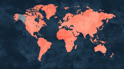 Global educational resources illustrated a modern map for aerial geography awareness