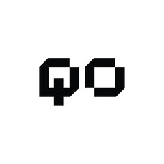 QO monogram logo design letter text name symbol monochrome logotype alphabet character simple logo