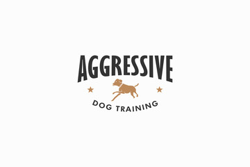 vintage aggressive dog training icon logo vector design template. retro K9 dog training symbol logo design vector inspiration with unique, modern and elegant styles. 