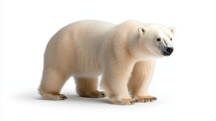 Majestic polar bear roaming the arctic region wildlife photography natural habitat close-up view conservation awareness