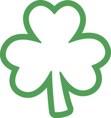 clover outline icon.
simple shape green shamrock linear flat vector.
Saint Patrick's Day element.
Transparent background.