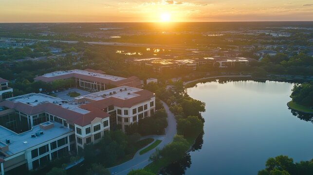 A drone capturing stunning aerial views of commercial properties picture