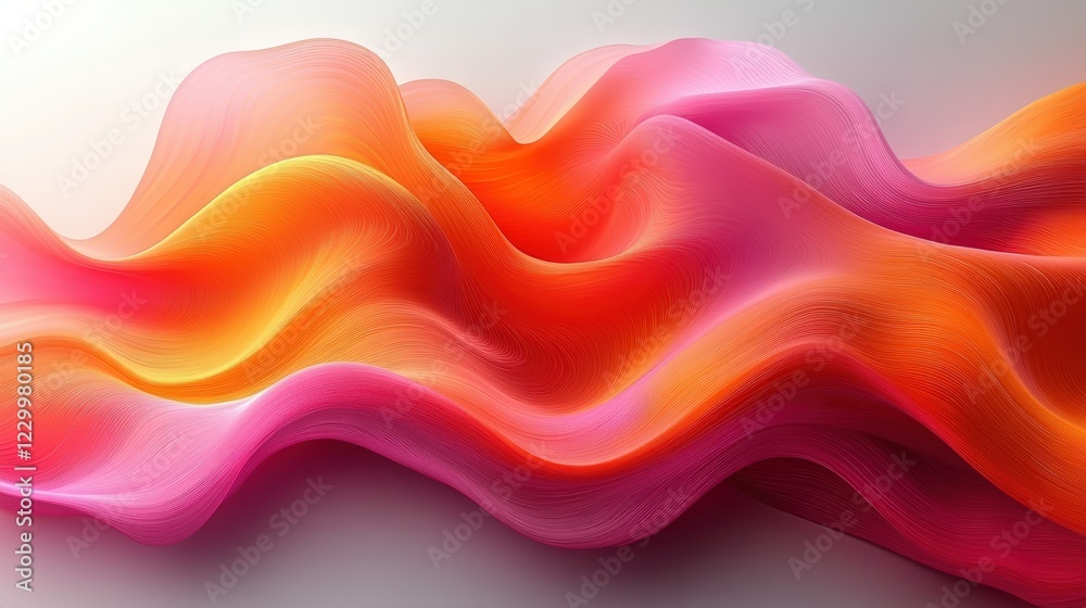 Poster abstract background design featuring smooth wavy lines in various colors and gradients