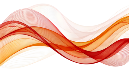 abstract yellow red gradient smooth wave isolated on white or transparent png
