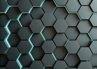 Fototapeta premium Abstract 3d hexagon background with glowing neon lights.. Futuristic technology style.