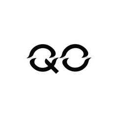 QO monogram logo design letter text name symbol monochrome logotype alphabet character simple logo