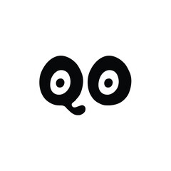 QO monogram logo design letter text name symbol monochrome logotype alphabet character simple logo