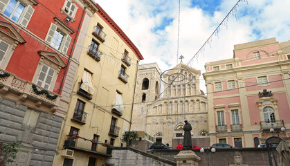 Fototapeta premium Cagliari Cathedral is a Roman Catholic cathedral in Cagliari, Sardinia, Italy, dedicated to the Virgin Mary and to Saint Cecilia