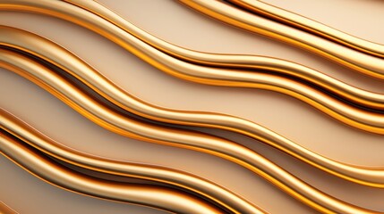Elegant Flowing Waves in Golden Tones on Smooth Surface