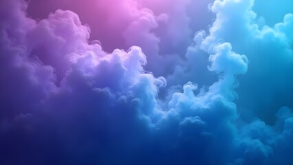 Fototapeta premium Colorful Clouds with Dreamy Ethereal Atmosphere in Soft Blue and Purple Tones