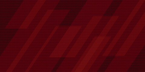Red diagonal geometric shape with halftone. Modern fiber textured vector