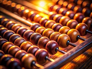 Ancient Wisdom: A Long Exposure Photograph of a Traditional Wooden Abacus