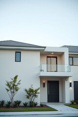 Fototapeta premium Modern Minimalist House Exterior: Contemporary Home Design and Architecture
