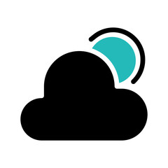 Cloud icon with a partial circle shape on top