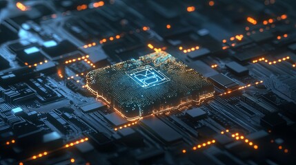 Digital space aerial view of neural connectivity