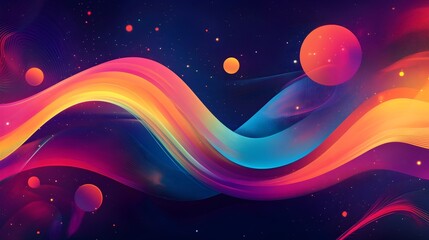 Abstract Multicolored Wave Flow