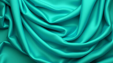 Black dark deep Turquoise Green abstract background. Silk satin velvet fabric. Elegant luxury rich. Curtain drapery fold line wave flow. Romance Valentine Birthday Christmas