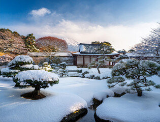 Generated image　冬の日本庭園