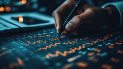 Naklejka premium Lawyers drafting terms for a high-profile IPO, surrounded by stock market charts and legal documents
