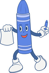 cute crayon office stationery cartoon character