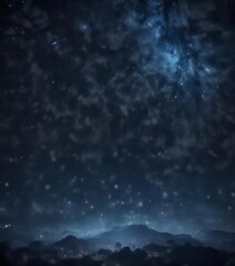 Obraz premium Dark blue night sky with glittering bokeh and starry lights, glitter, whimsical, sparkles