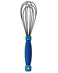 Whisk - vector full color illustration. Whisk - Kitchen tool logo or sign. Kitchenware	