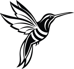 Cute Colibri vector illustration, Colibri silhouette vector art, Colibri line art vector design