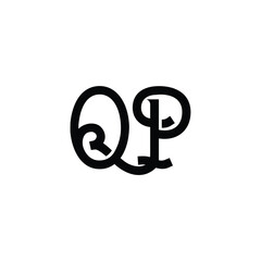 QP monogram logo design letter text name symbol monochrome logotype alphabet character simple logo