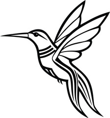 Cute Colibri vector illustration, Colibri silhouette vector art, Colibri line art vector design