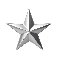 Obraz premium 3D Render of a Silver Star Isolated 