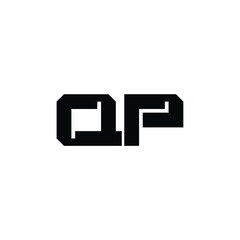 QP monogram logo design letter text name symbol monochrome logotype alphabet character simple logo