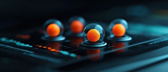 A futuristic representation of particles in a digital interface.