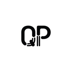 QP monogram logo design letter text name symbol monochrome logotype alphabet character simple logo