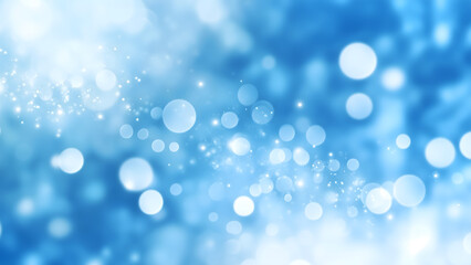 Blue abstract background with bokeh and particles