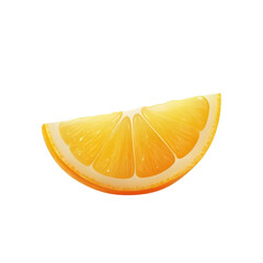 A digitally enhanced image showcases a single, vibrant slice of orange fruit against a black background.