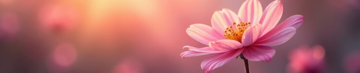 Fototapeta premium A single abstract bloom with soft light filtering, floral, filter, delicate