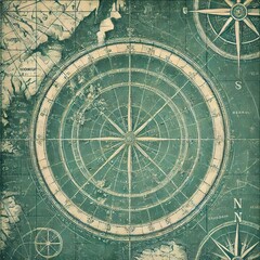 Obraz premium Close-up view of a textured background resembling an antique nautical chart or map 