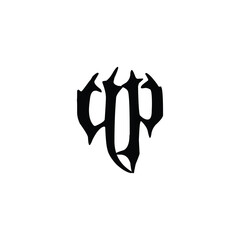 QP monogram logo design letter text name symbol monochrome logotype alphabet character simple logo