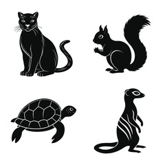 set of animal silhouettes