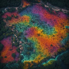 Heatmap of a large zoo, with warm colors highlighting the most popular animal enclosures and cooler...